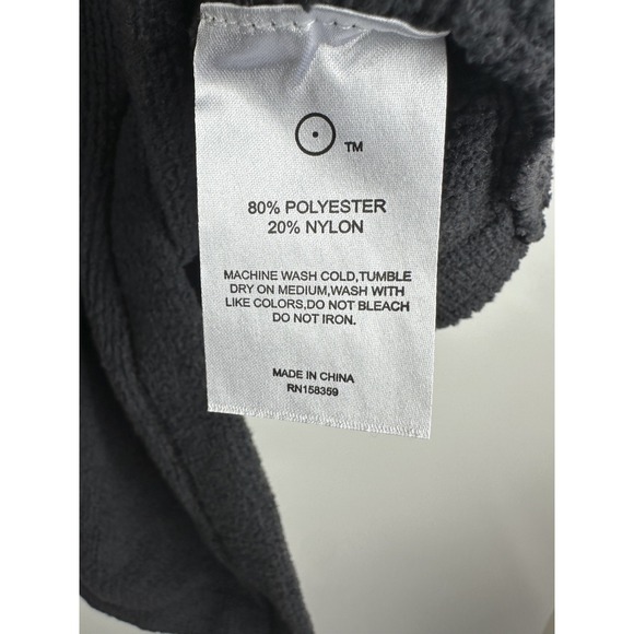 Sunday Citizen Pocket Poncho Wrap OSFM Charcoal Gray Chenille Loungewear Cozy - Picture 6 of 10